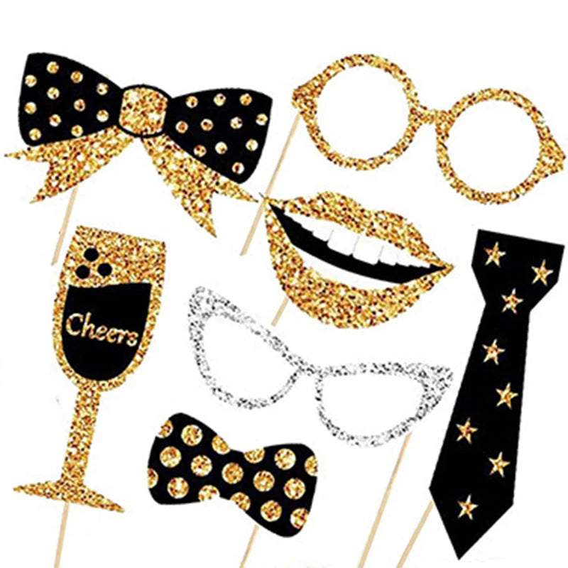 Accessoires Photobooth Noir et Or Attrayant