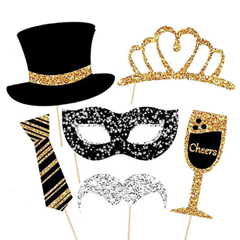 Accessoires Photobooth Noir et Or Captivant