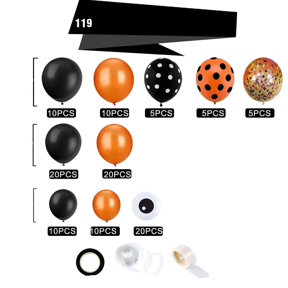 Arche Ballons Halloween Orange et Noir Unique