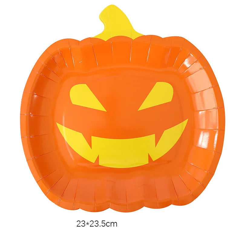 Assiette Halloween Citrouille Moyenne