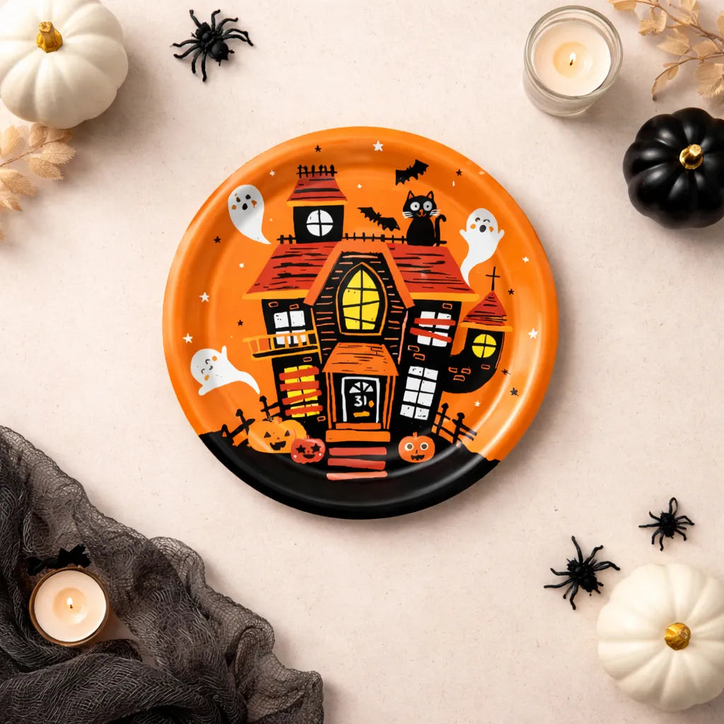 Assiette Halloween Maison Hantée