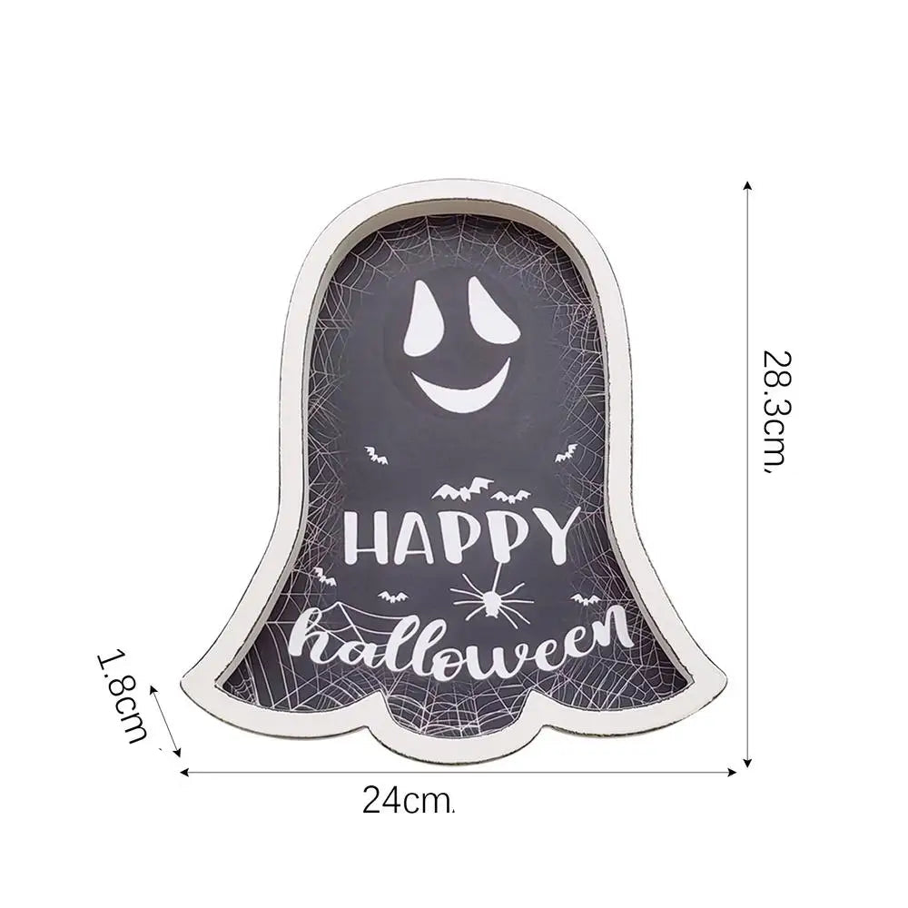 Assiette Happy Halloween en Bois Unique