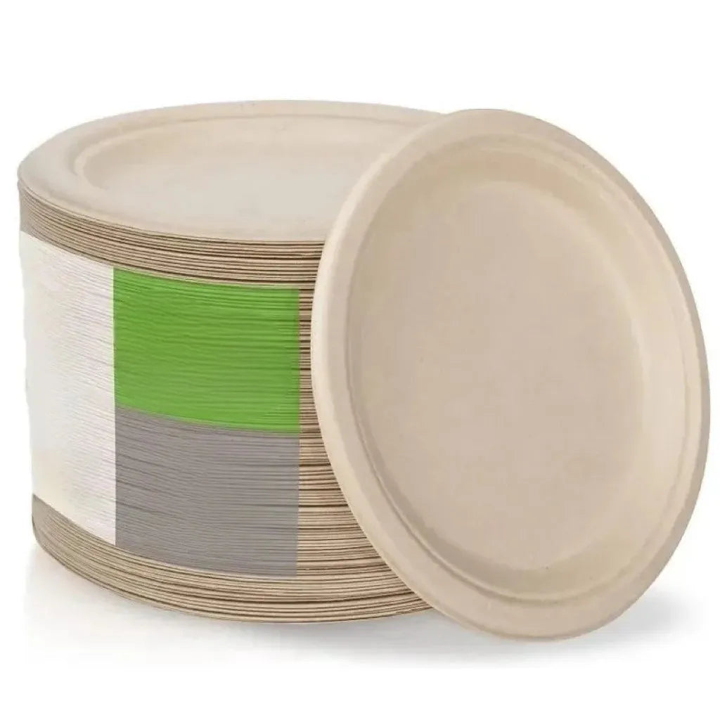 Assiette Jetable Beige en Papier Uni 23 cm