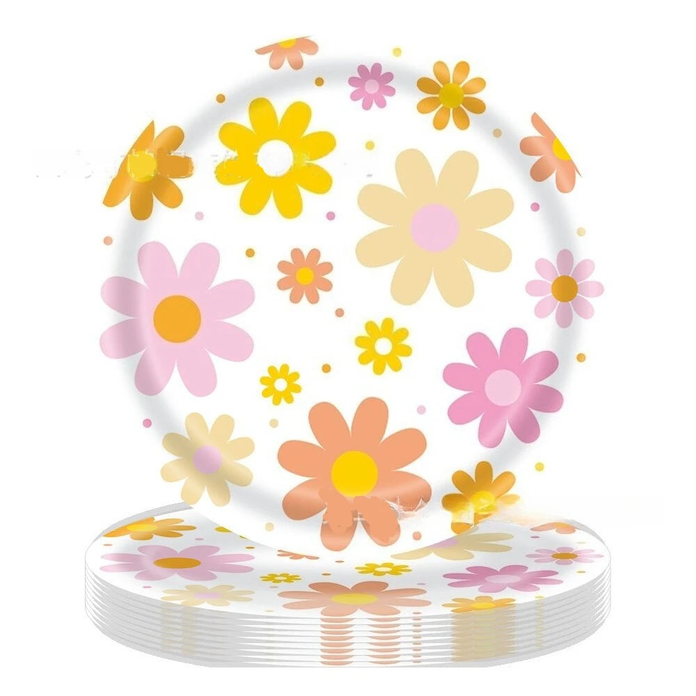 Assiette Jetable Fleurs Douces
