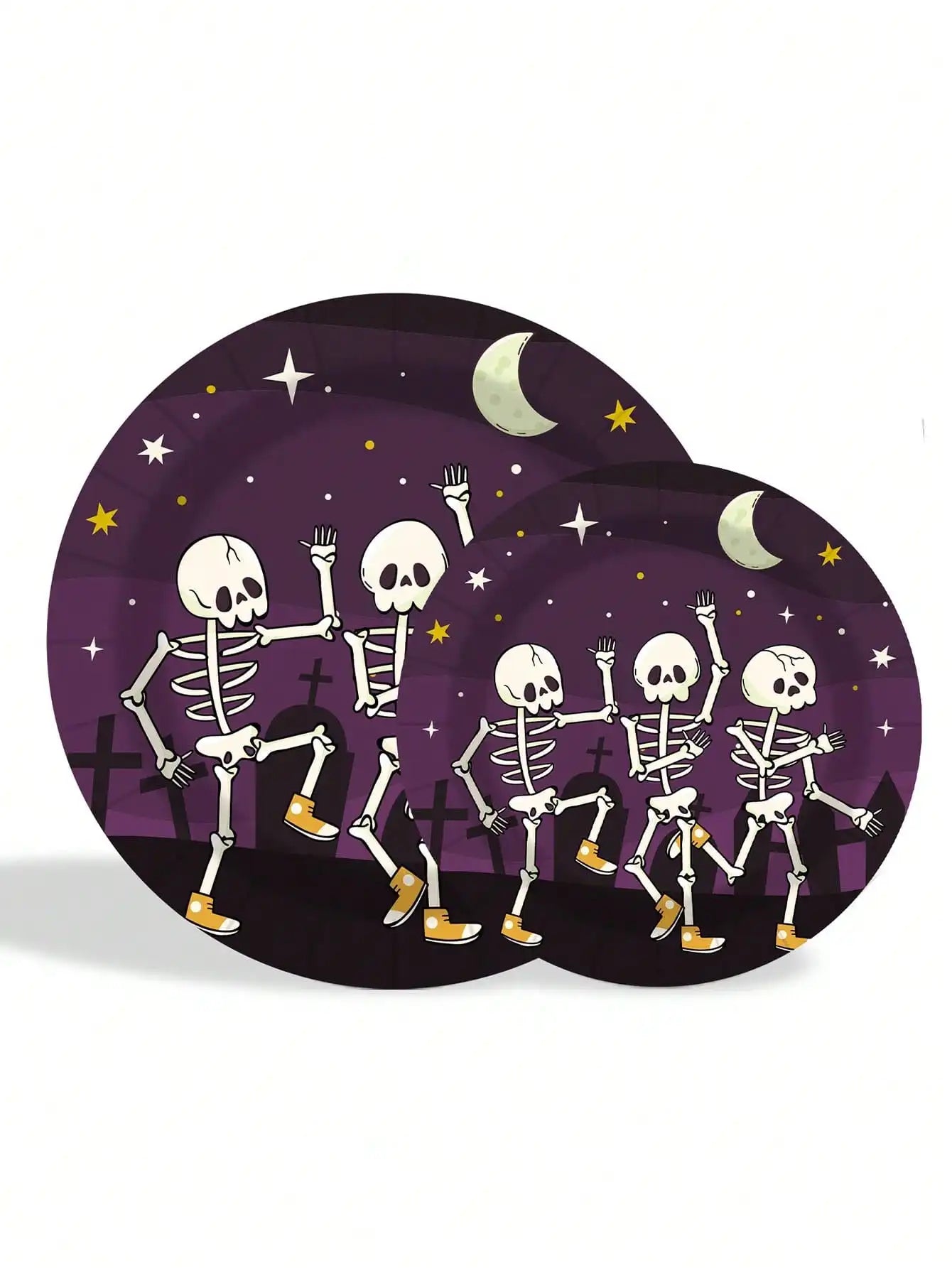 Assiette Jetable Halloween Squelettes Unique