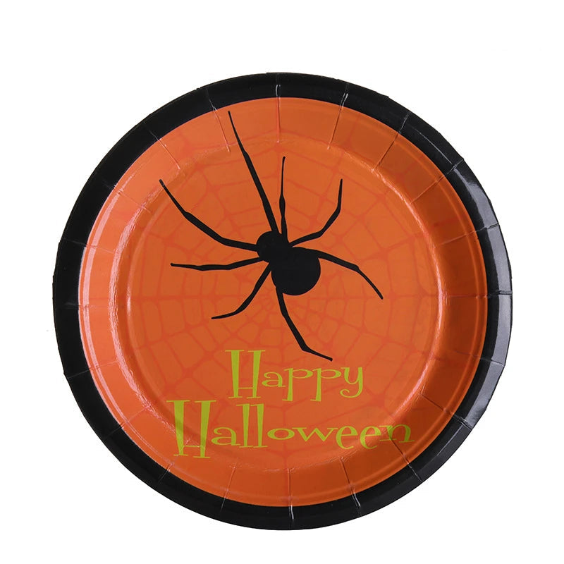 Assiette Jetable Motif Araignée Chic