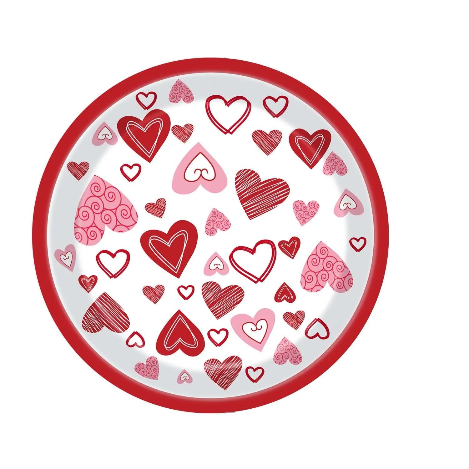 Assiette Jetable Saint-Valentin Motifs Cœurs chic