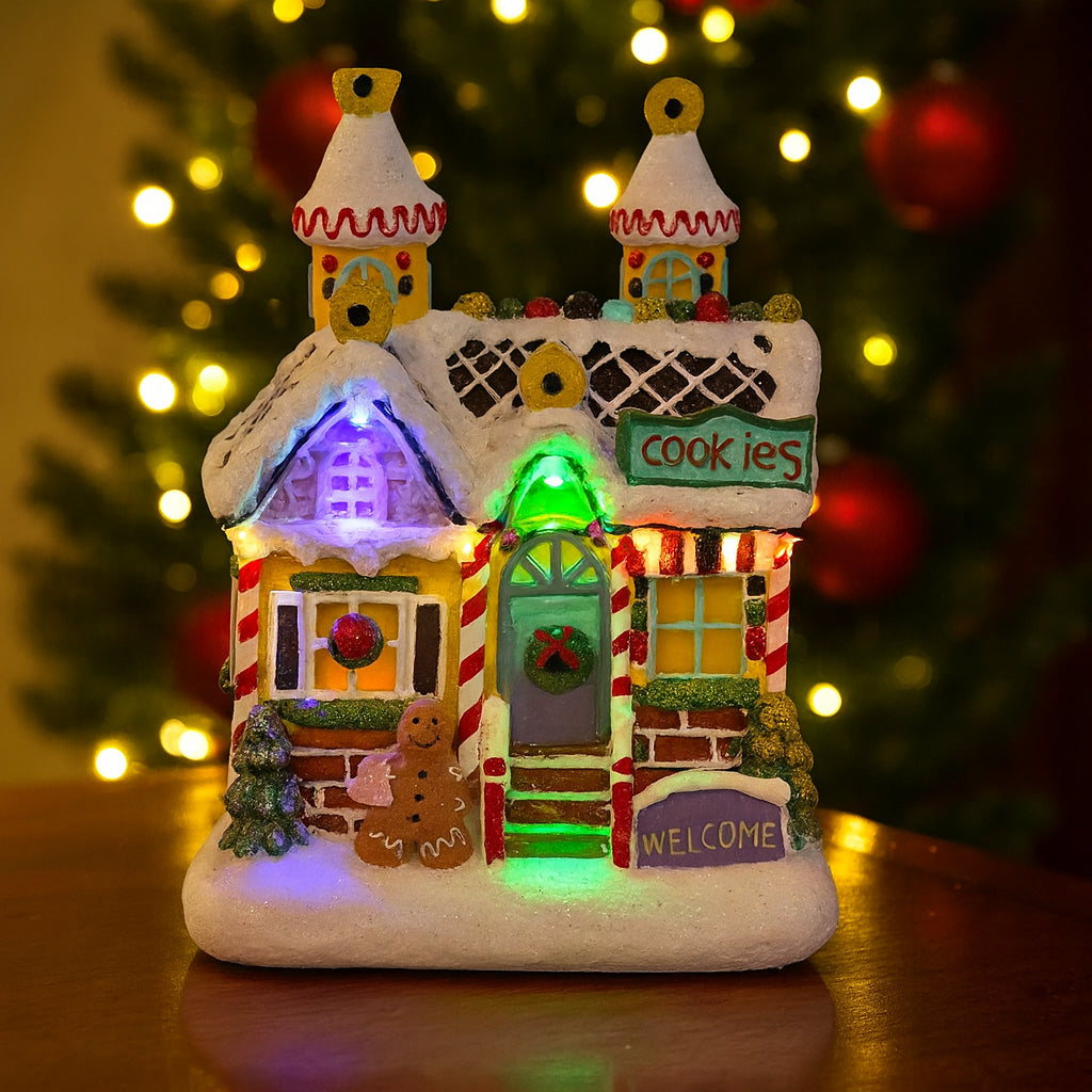 Bâtiment Coloré Lumineux Village de Noël