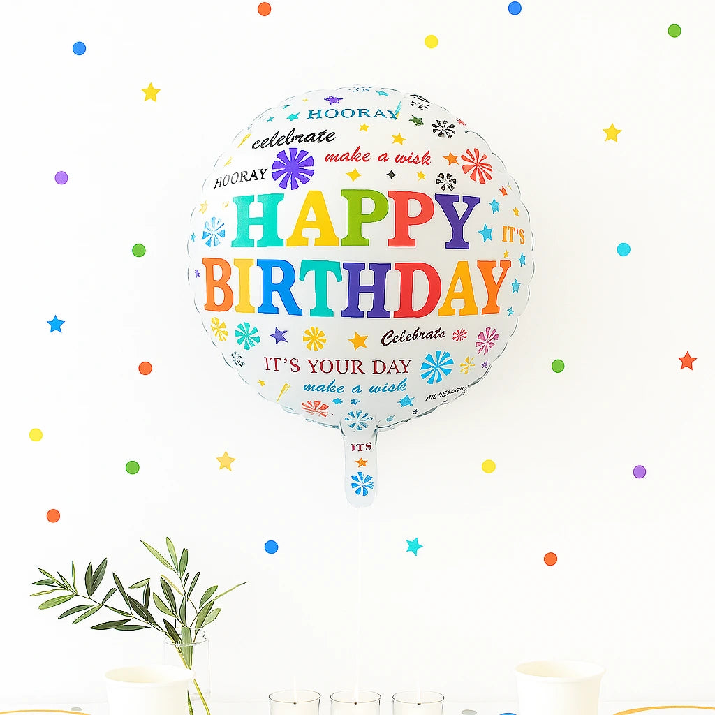 Ballon Happy Birthday Décoratif Multicolore