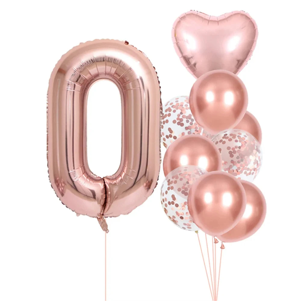 Ballon Numérique Girly Rose Gold