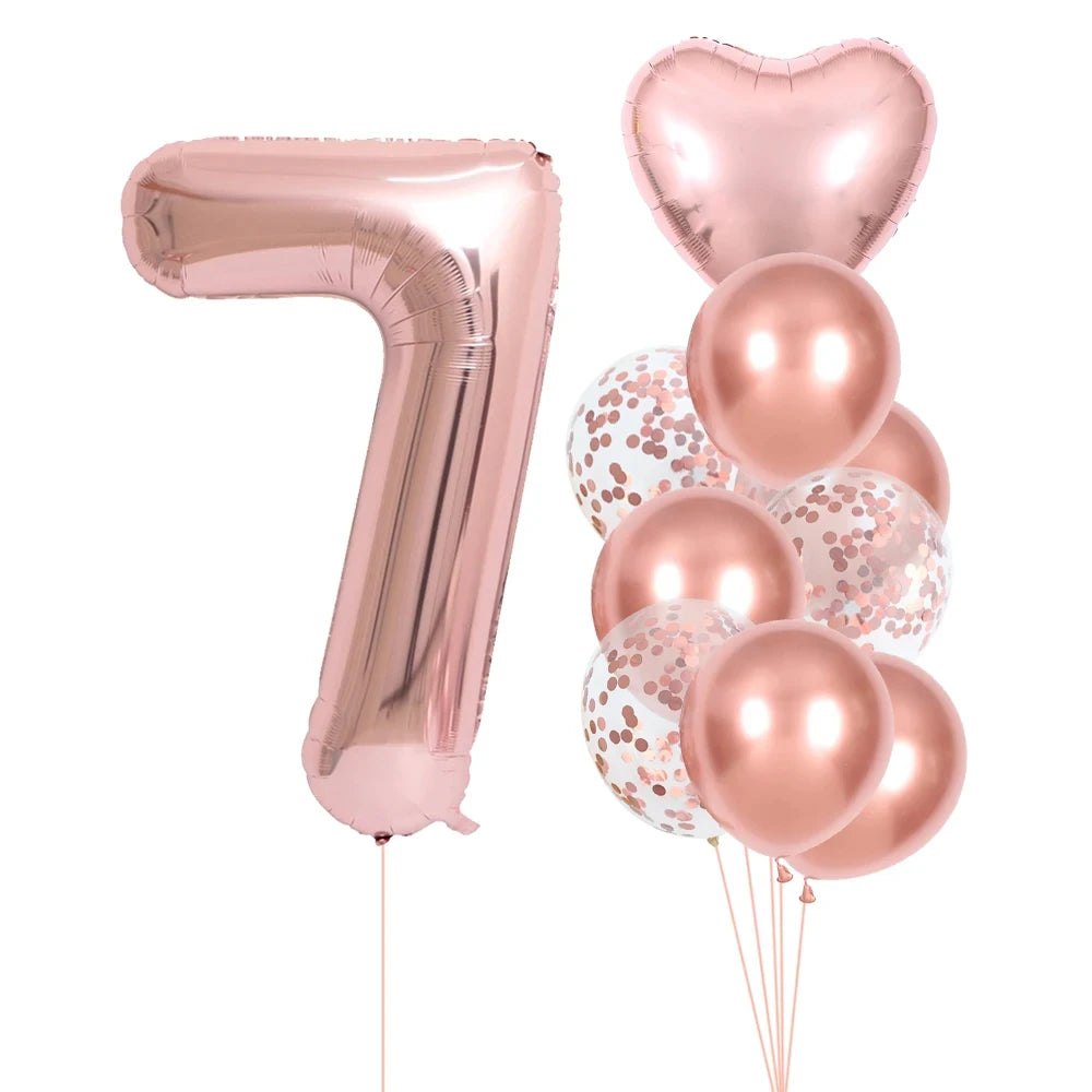 Ballon Numérique Girly Rose Gold 7