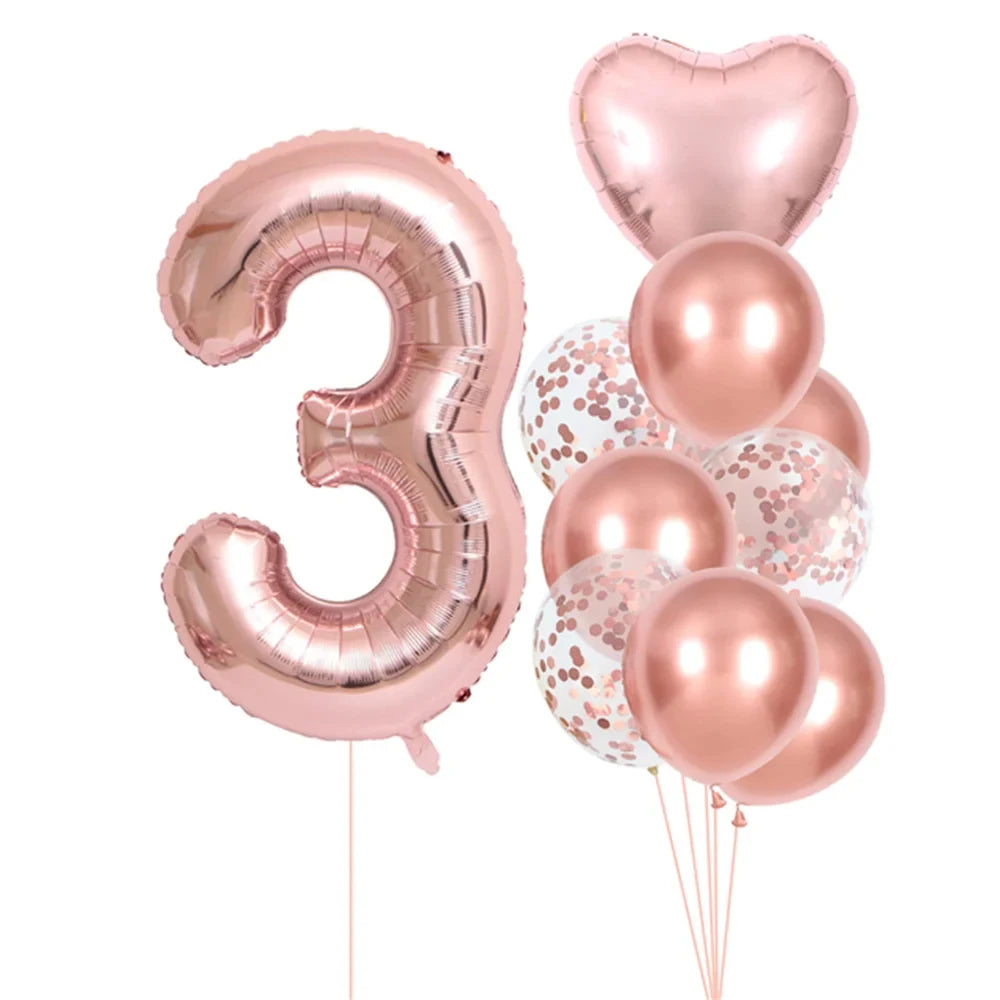 Ballon Numérique Girly Rose Gold Original