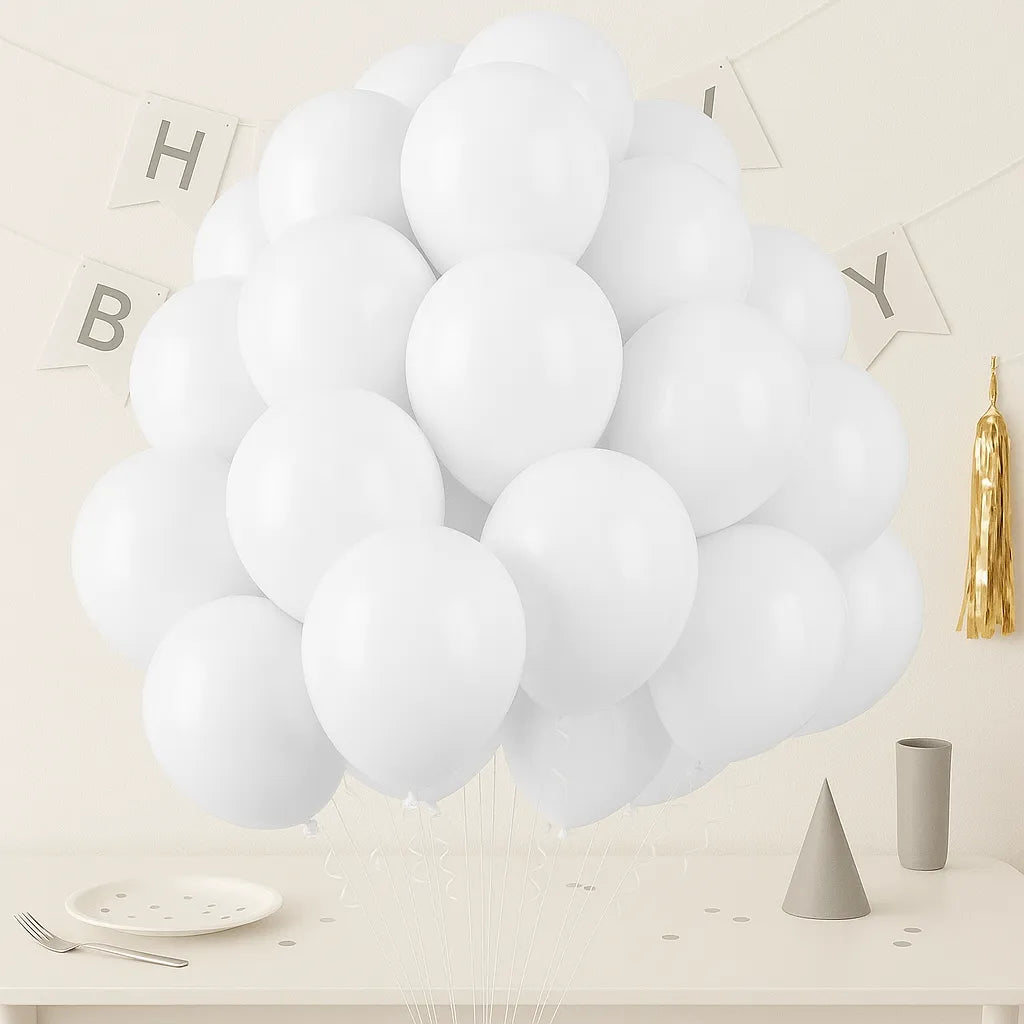 Ballons Anniversaire Blancs
