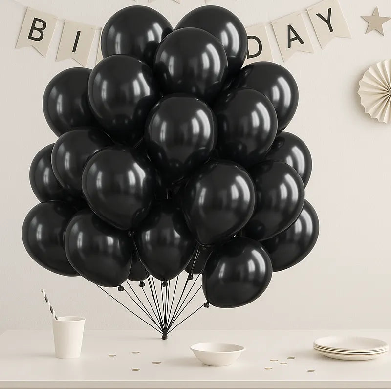 Ballons Anniversaire Métal Noirs