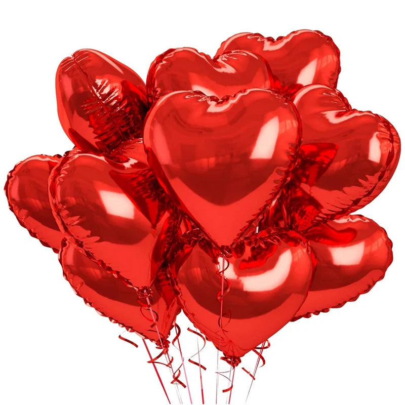 Ballons Cœurs Romantiques Rouges Design