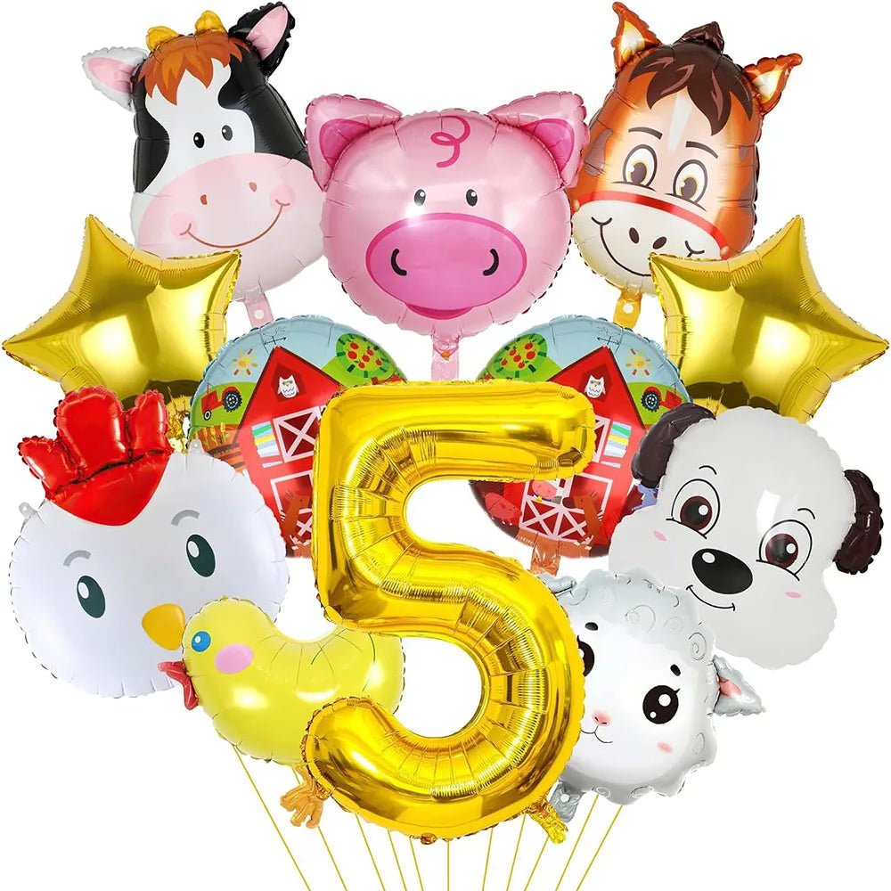 Ballons Chiffre Thème Ferme Pratique