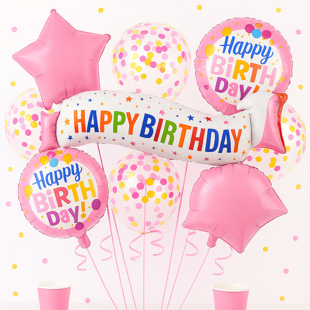 Ballons Gonflables Happy Birthday Roses