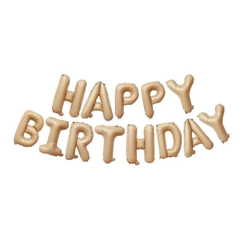 Ballons Happy Birthday Beige Crème Design