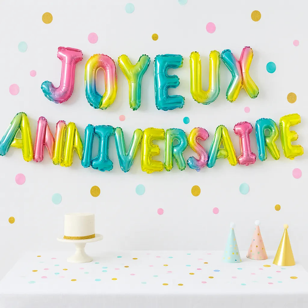 Ballons Lettre Dégradés Colorés 1