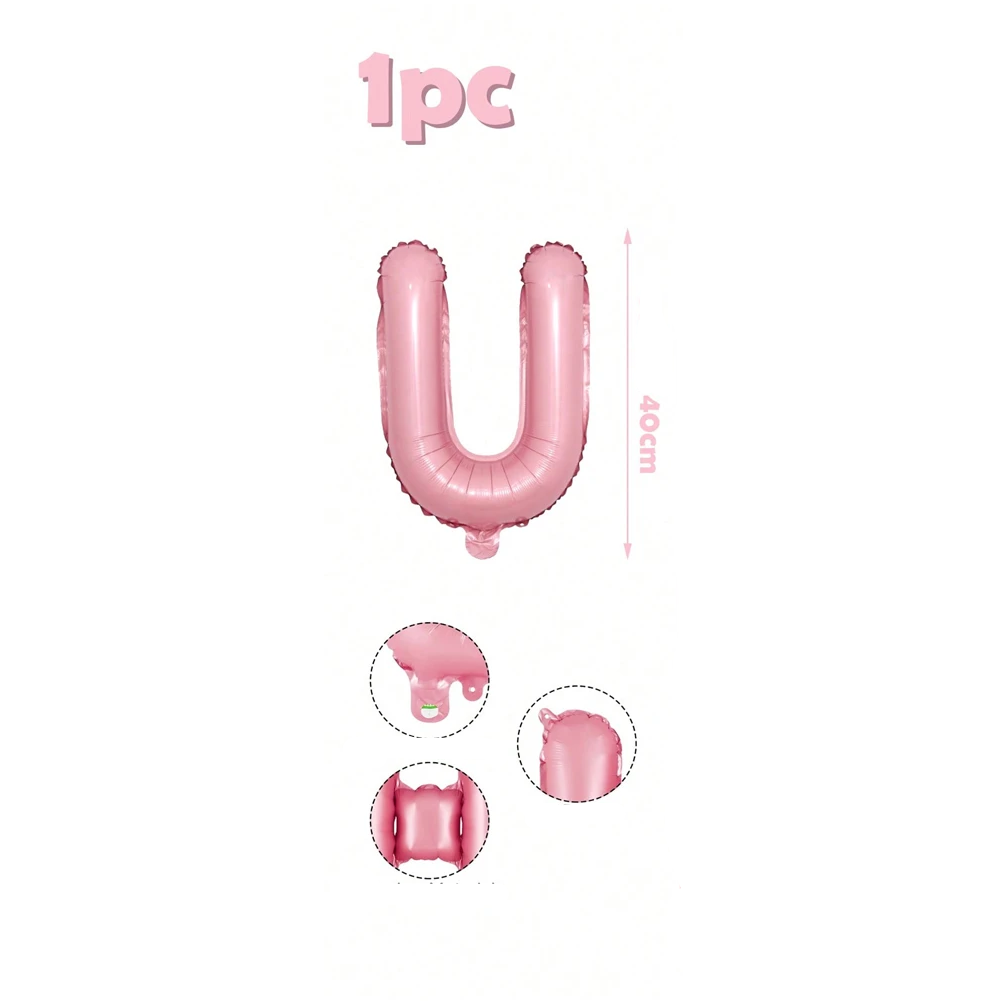 Ballons Lettre Roses Bonbon U