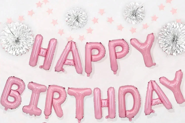 Ballons Lettre Roses Bonbon Design