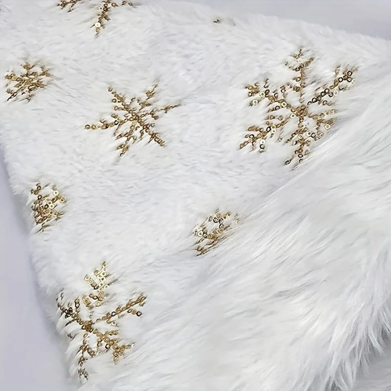 Bonnet de Noël Blanc à Flocons Scintillants