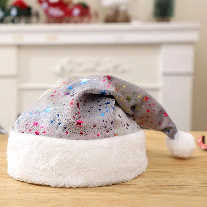 Bonnet de Noël Gris Etoilés