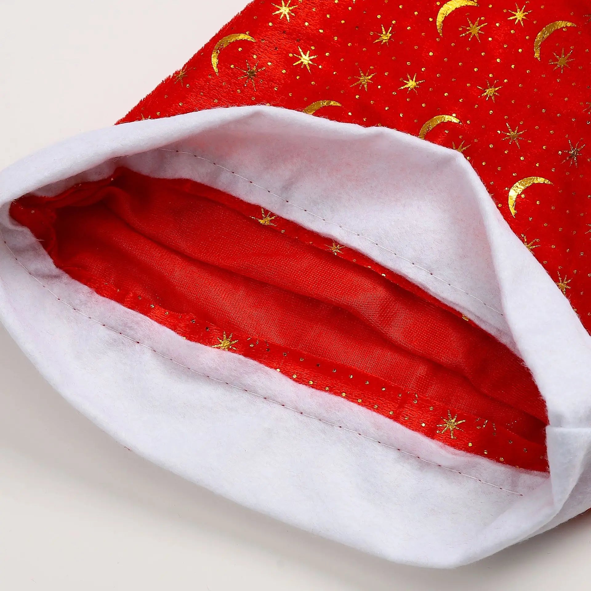 Bonnet de Noël Lunes et Étoiles Dorés de qualité