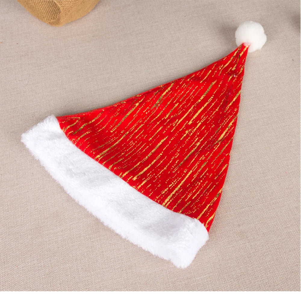 Bonnet de Noël Rouge à Motifs Dorés Design