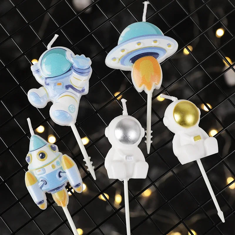 Bougie Anniversaire Astronaute Blanc