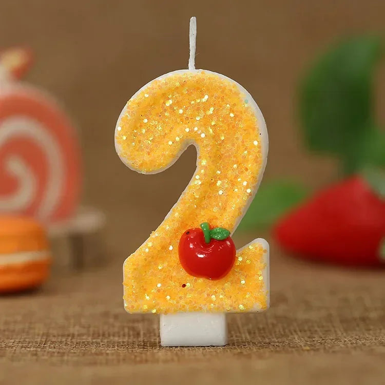 Bougie Anniversaire Chiffre Pomme Rouge 2