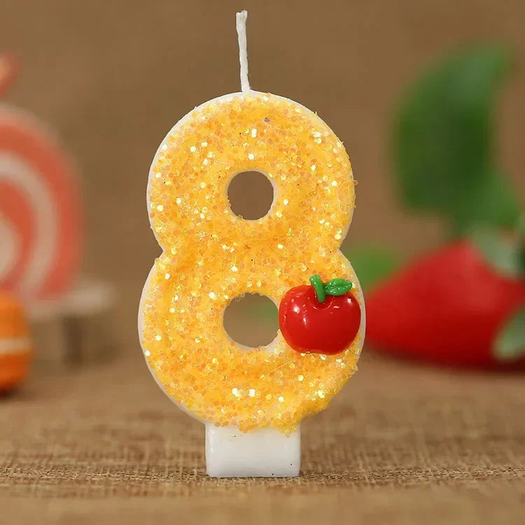 Bougie Anniversaire Chiffre 8 Pomme Rouge