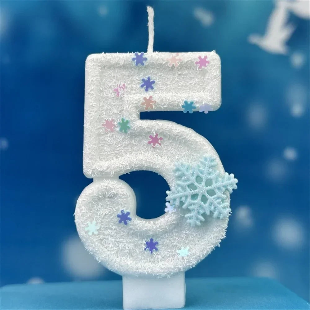 Bougie Anniversaire Chiffre Flocon De Neige 5