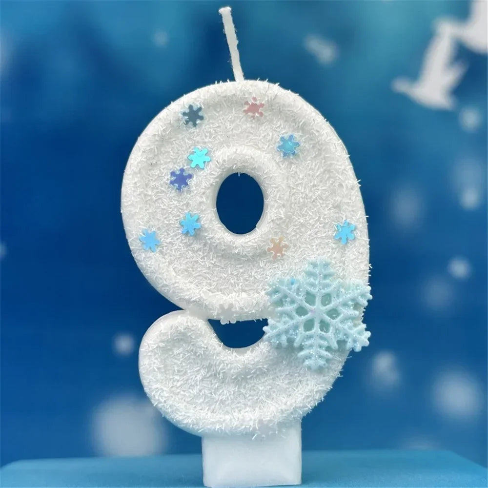 Bougie Anniversaire Chiffre Flocon De Neige 9