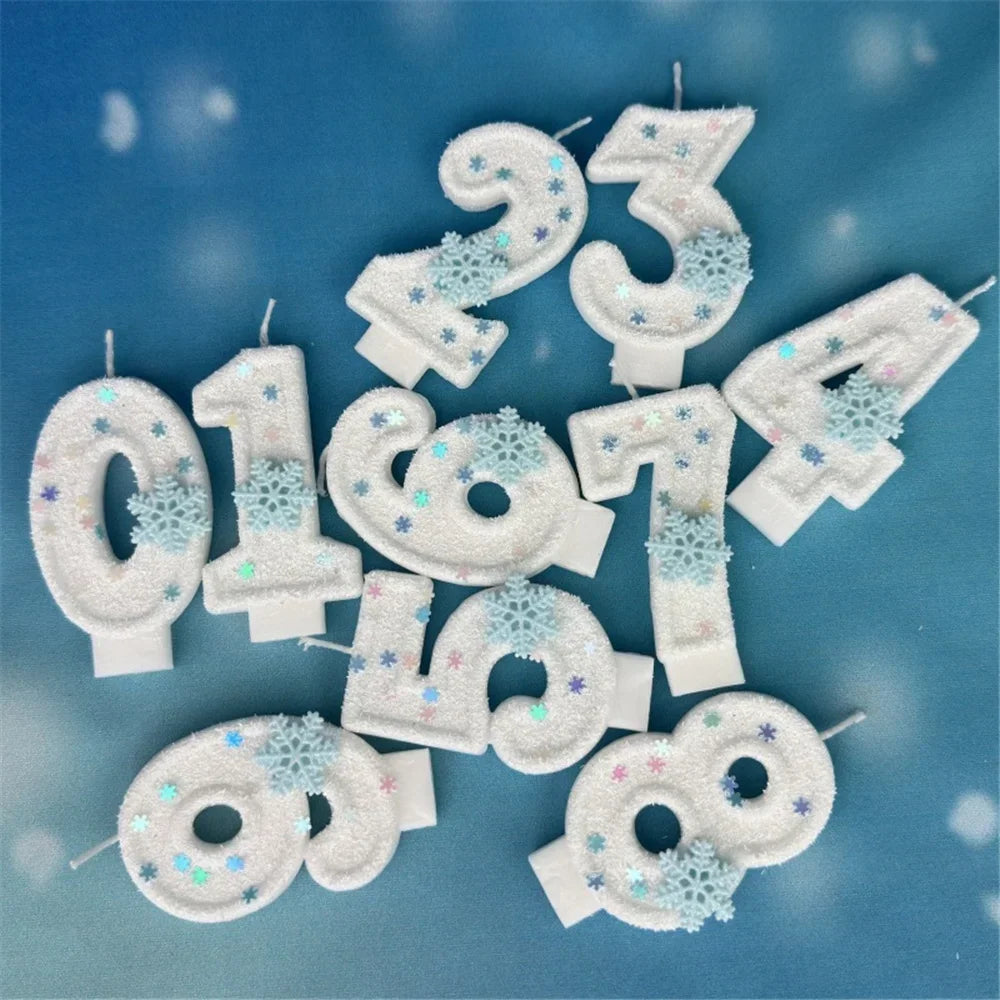 Bougie Anniversaire Chiffre Flocon De Neige Chiffres