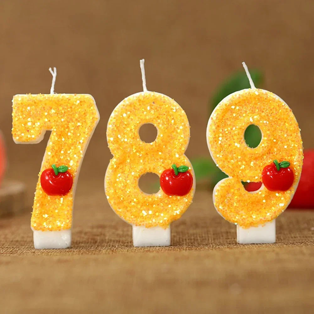 Bougie Anniversaire Chiffre Pomme Rouge 789