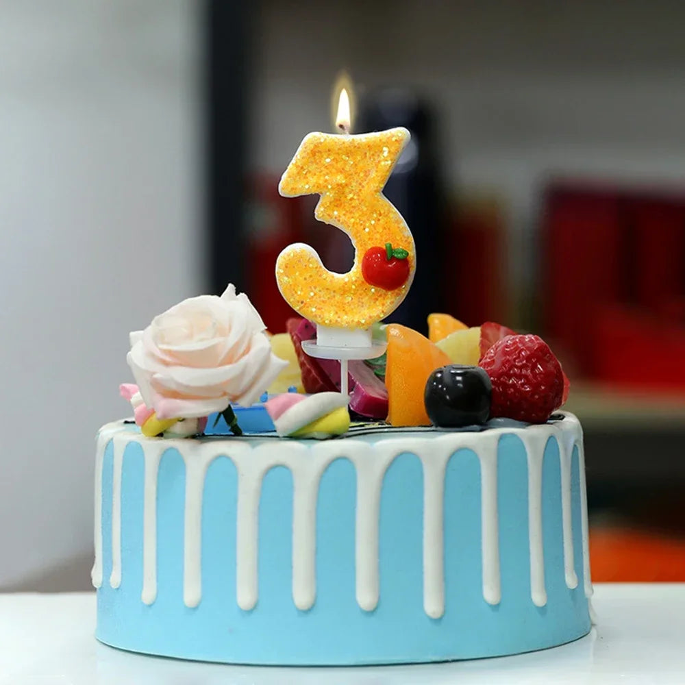 Bougie Anniversaire Chiffre Pomme Rouge