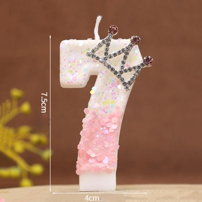 Bougie Anniversaire Rose Couronne Numéro7