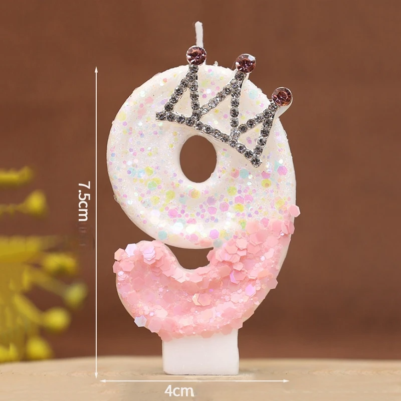 Bougie Anniversaire Rose Couronne Numéro9