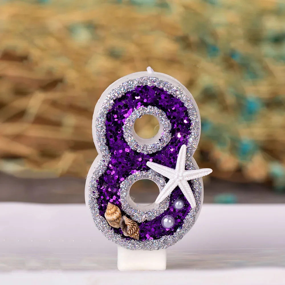 Bougie Anniversaire Violette 8