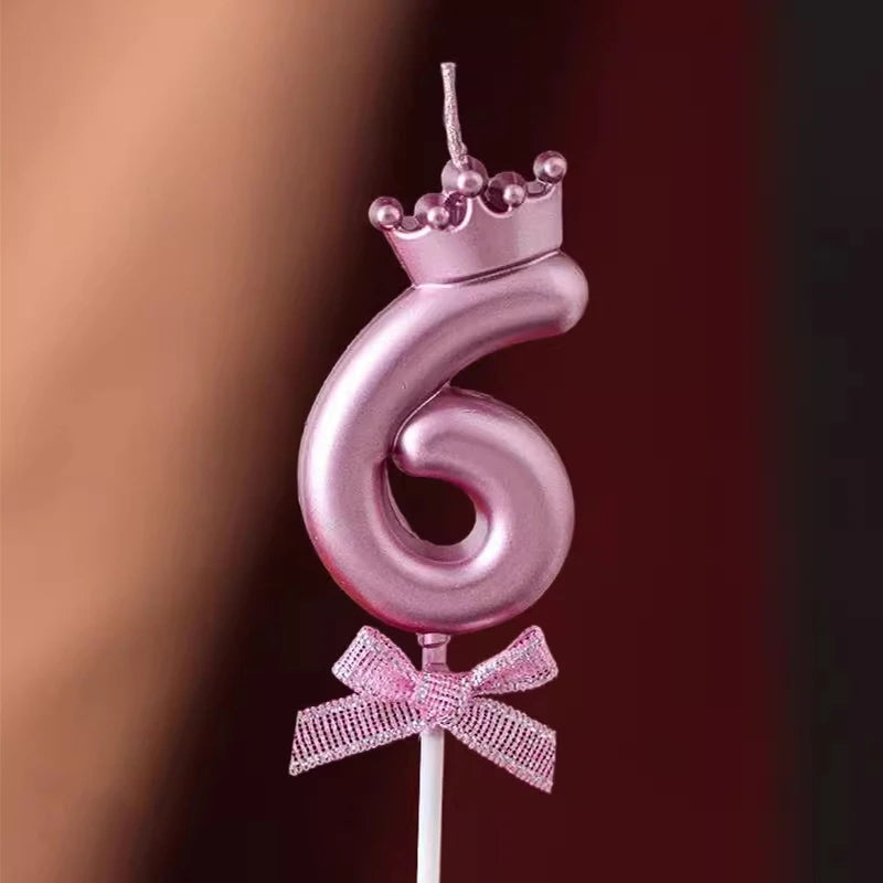 Bougie Chiffre Rose Gold Couronne 6