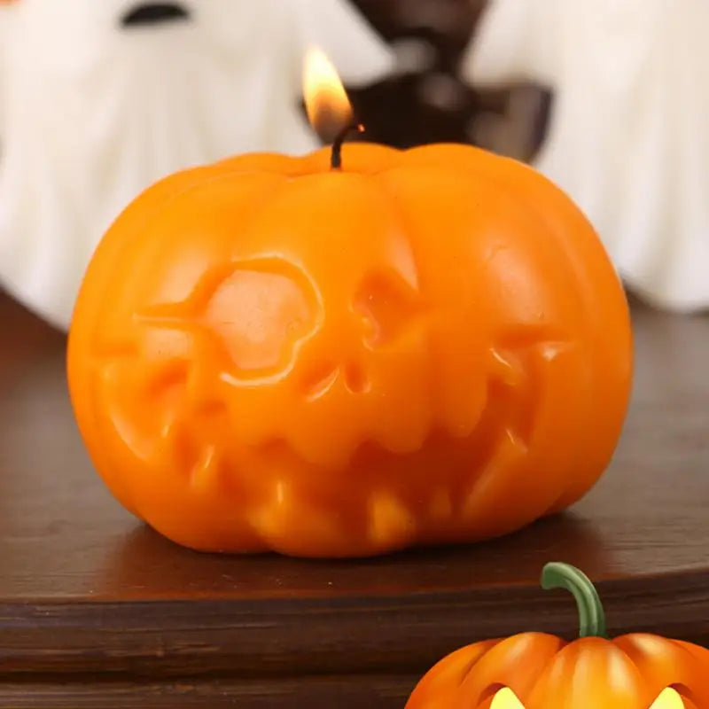 Bougie Citrouille Orange Décorative