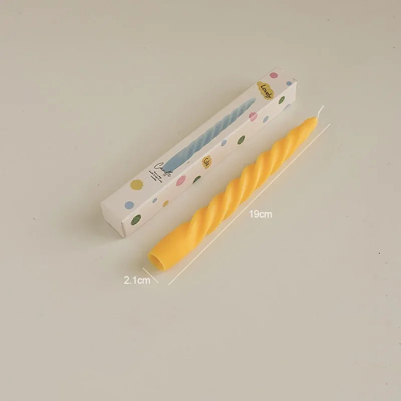Bougie Décorative Torsadée Jaune