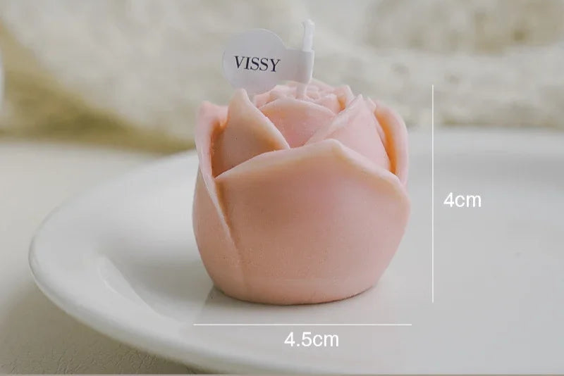 Bougie Fleur de Rose Rose Stylé