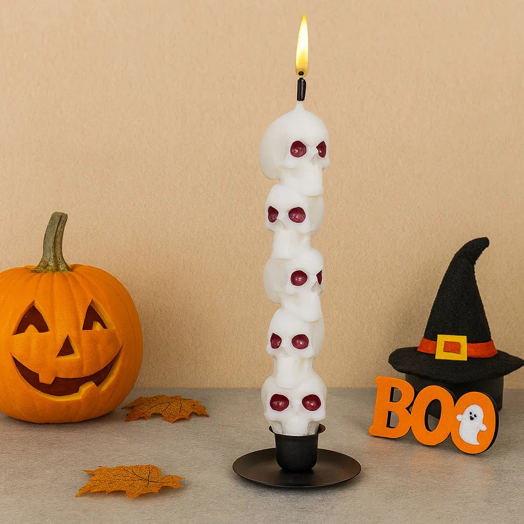 Bougie Halloween Crânes
