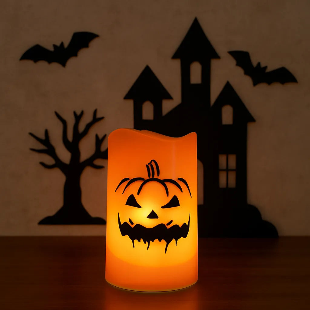 Bougie Halloween Led Citrouille amusante