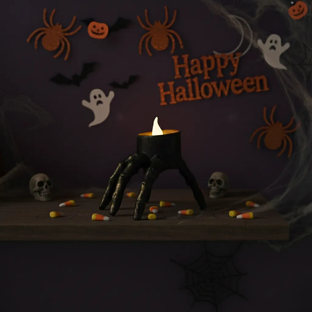 Bougie LED Décorative Squelette Main