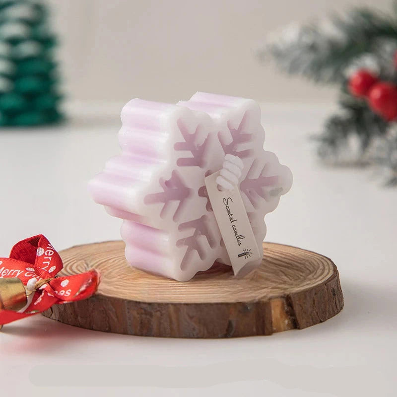 Bougie Noël Parfumée Flocon Violet Tendre chic