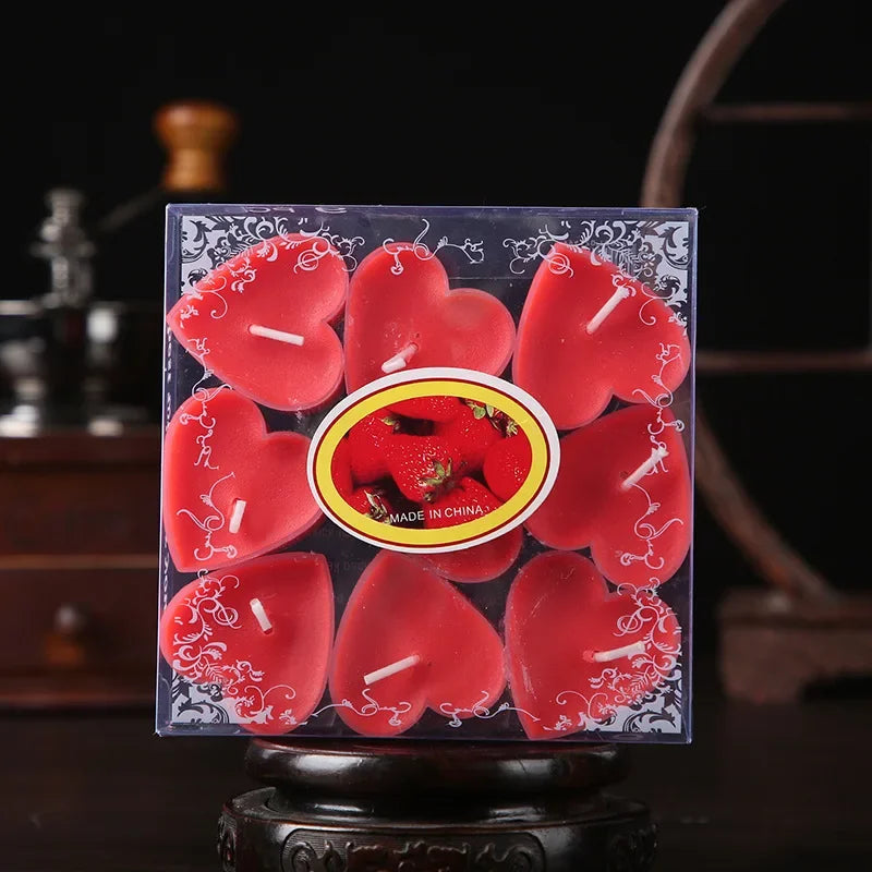 Bougies Décoratives Cœur Rouges Design