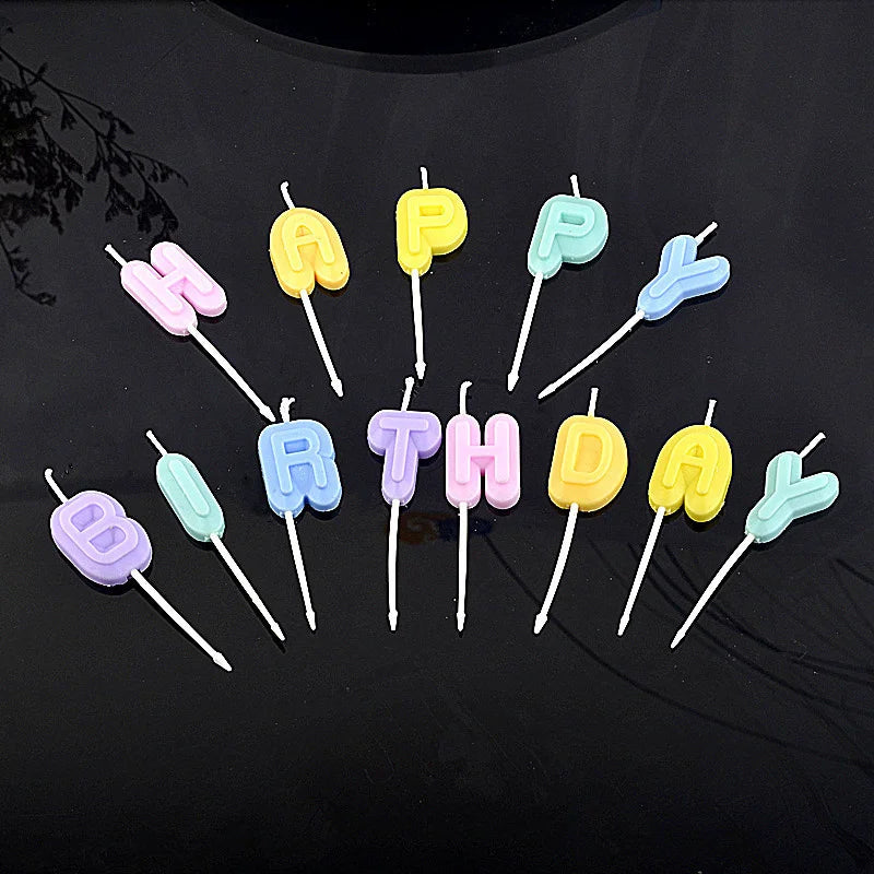Bougies HAPPY BIRTHDAY Multicolores